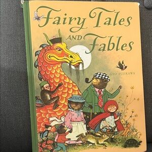 Fairy Tales and Fables Illustrated Art Print - Green & Yellow